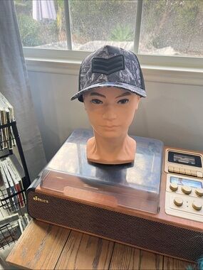 Camo Trucker Hat with Black Patch